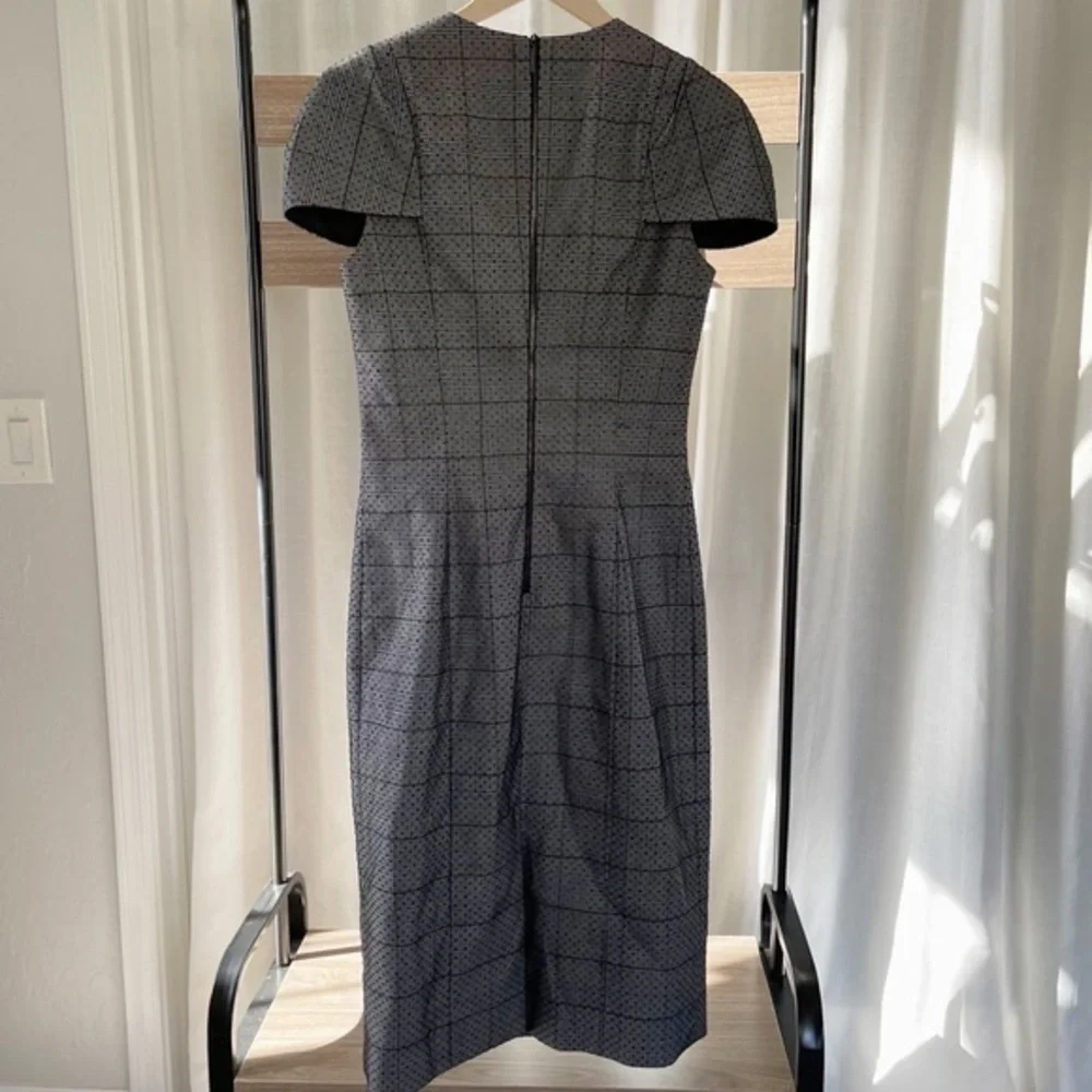 🆕 Jason Wu Collection Runway Cap Sleeve Plaid & Polka Dot Lace Midi Dresse - Picture 6 of 16